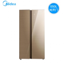 美的（Midea） BCD-550WKGPZM 电冰箱 550升 玻璃面板 多维智能双变频风冷 对开门 金色